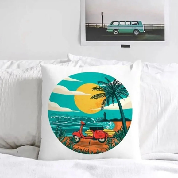 NEW! “Beach Vibes” Retro VSCO Pillowcase Cover - Picture 1 of 4